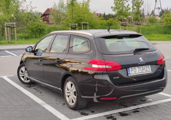 Peugeot 308 cena 41500 przebieg: 141000, rok produkcji 2017 z Poznań małe 56